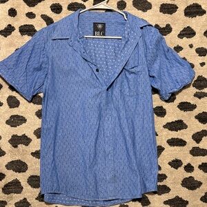 Men's Casual Blue Button Down Shirt